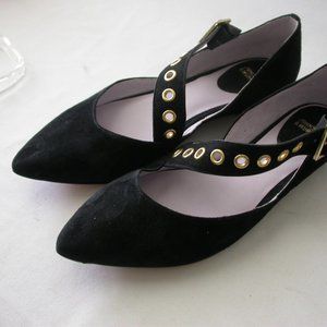 JOHNSTON & MURPHY Black Suede Shoes Flats 7½
